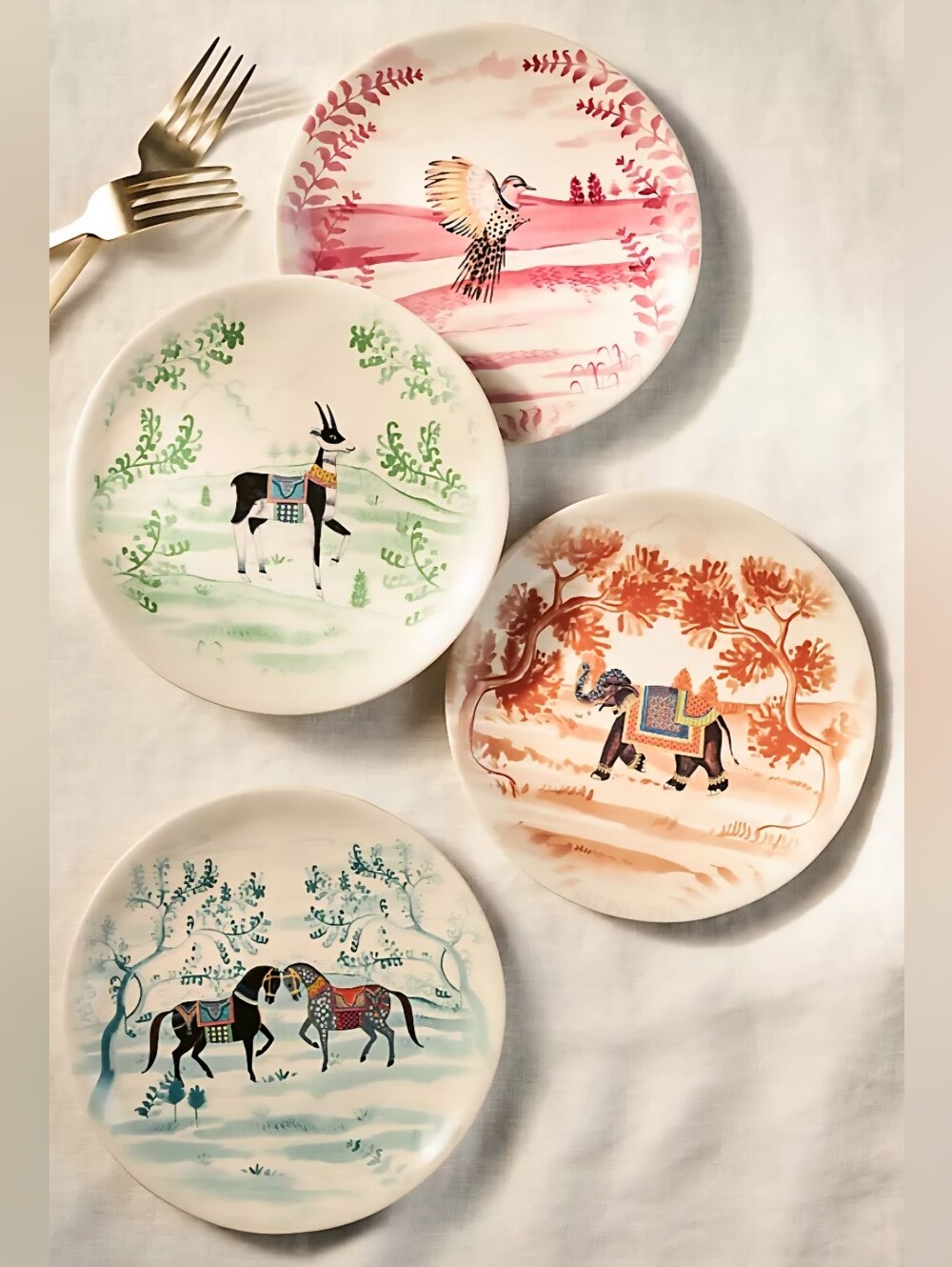 Anthropologie, Terrace Canapé Plates, Set of 4
